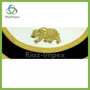 RIAZ IMPEX MASONIC REGALIA Masonic Past Master The California Apron Hand Made Gold Bullion Embroidered