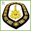 Masonic PENDANT + Collar PAST MASTER MAROON BACKING GOLD CHAIN