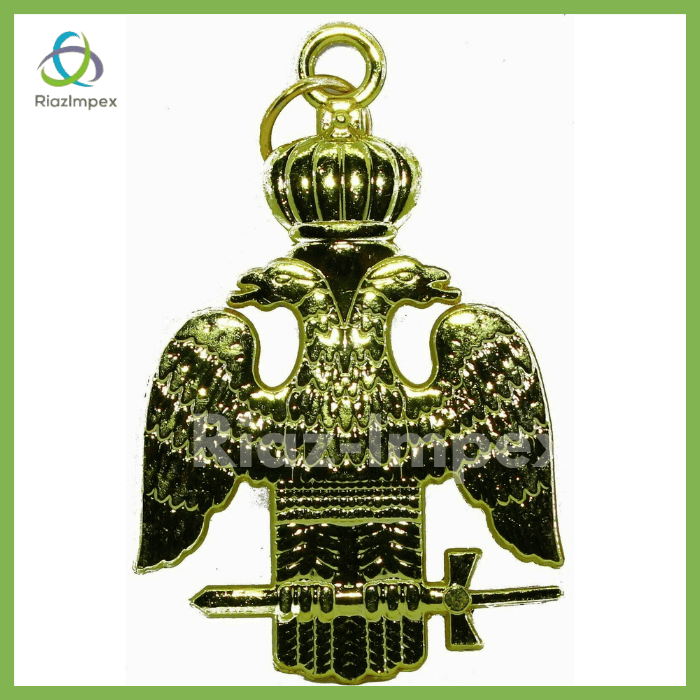 RIAZ IMPEX MASONIC REGALIA Masonic Regalia 32 Degree COLLAR Wings Down SCOTTISH RITE jewel Best Quality