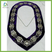 Masonic Regalia 3D Order of Eastern Star Patron Silver Metal Chain Collar