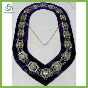 RIAZ IMPEX MASONIC REGALIA Masonic Regalia 3D Order of Eastern Star Patron Silver Metal Chain Collar