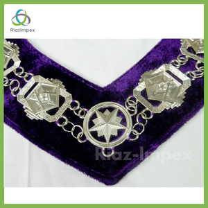 RIAZ IMPEX MASONIC REGALIA Masonic Regalia 3D Order of Eastern Star Patron Silver Metal Chain Collar