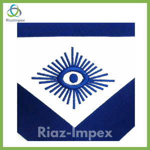 RIAZ IMPEX MASONIC REGALIA Masonic Regalia Aprons Blue Lodge Officers Set of 12 & Blue Backing Chain Collar