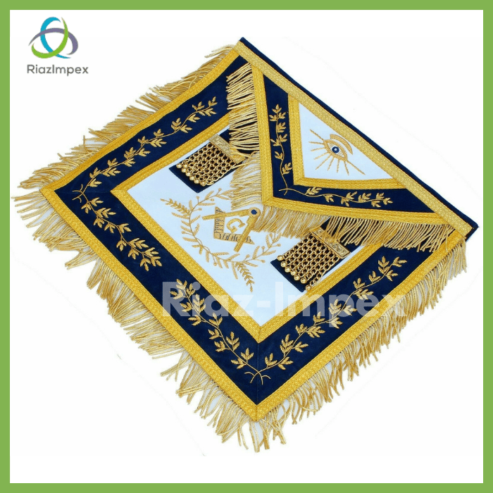 RIAZ IMPEX MASONIC REGALIA MASONIC REGALIA Blue Lodge APRON HAND EMBROIDERED BEST QUALITY