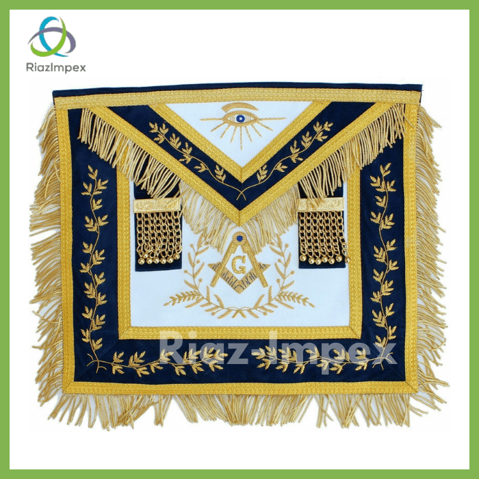 RIAZ IMPEX MASONIC REGALIA MASONIC REGALIA Blue Lodge APRON HAND EMBROIDERED BEST QUALITY