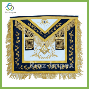 RIAZ IMPEX MASONIC REGALIA MASONIC REGALIA Blue Lodge APRON HAND EMBROIDERED BEST QUALITY