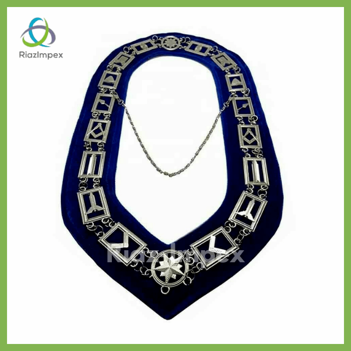 RIAZ IMPEX MASONIC REGALIA MASONIC REGALIA Blue Lodge Master Mason Silver Chain Collar Pack of 6