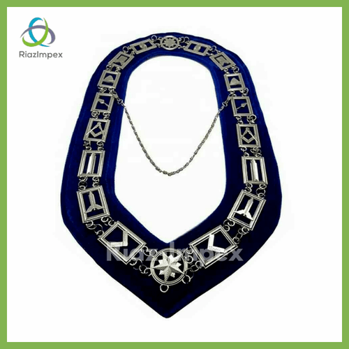 RIAZ IMPEX MASONIC REGALIA MASONIC REGALIA Blue Lodge Master Mason Silver Chain Collar Pack of 6