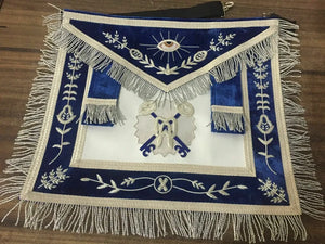 RIAZ IMPEX MASONIC REGALIA Masonic Regalia Blue lodge Officer leather Aprons Bullion Hand Embroidered and collar chain with jewels set of 15