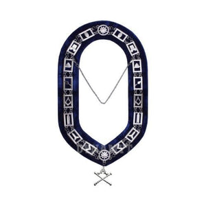 RIAZ IMPEX MASONIC REGALIA Masonic Regalia Blue Lodge Officer Marshal Apron, Silver Chain Collar & Gloves