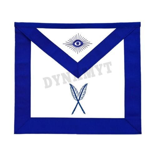 RIAZ IMPEX MASONIC REGALIA Masonic Regalia Blue Lodge Officer Secretary Apron, Silver Chain Collar & Gloves