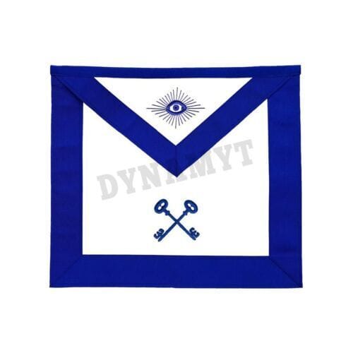 RIAZ IMPEX MASONIC REGALIA Masonic Regalia Blue Lodge Officer Treasurer Apron, Silver Chain Collar & Gloves