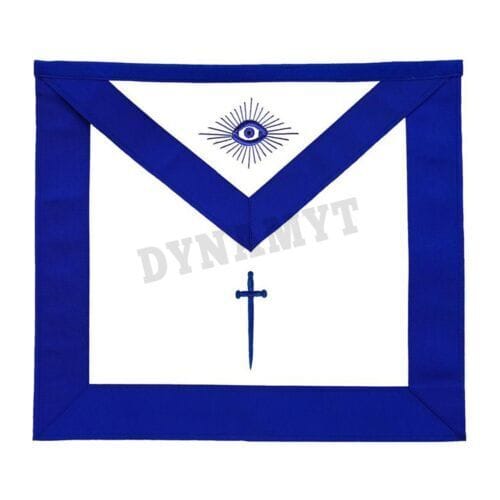 RIAZ IMPEX MASONIC REGALIA Masonic Regalia Blue Lodge Officer Tyler Apron, Silver Chain Collar & Gloves set