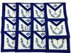 Masonic Blue Lodge Officers Aprons Machine Embroidered – Set of 12