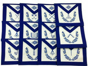 Masonic Blue Lodge Officers Aprons Machine Embroidered – Set of 12