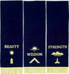 MASONIC REGALIA BLUE LODGE PEDESTAL COVERS - PACK OF THREE HAND EMBROIDERED
