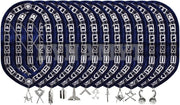 Masonic Regalia Blue Officer Silver Metal Chain Collars with Jewels 12 PCS