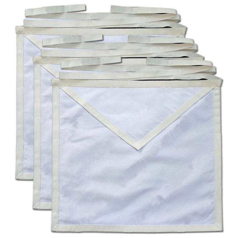 RIAZ IMPEX MASONIC REGALIA MASONIC REGALIA COTTON DUCK CLOTH CANDIDATE APPRENTICE APRONS - PACK OF 6 NEW