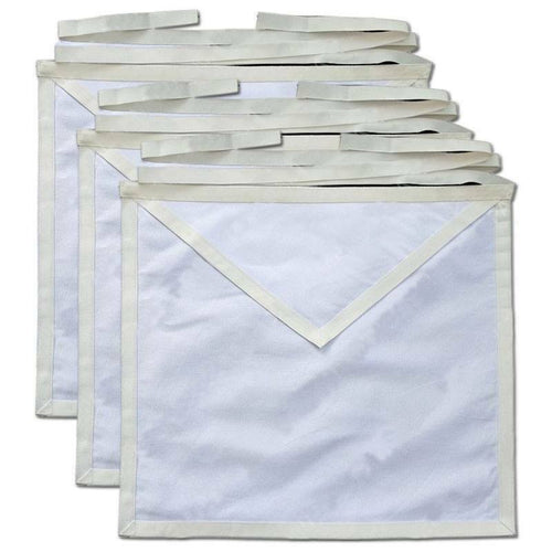 RIAZ IMPEX MASONIC REGALIA MASONIC REGALIA COTTON DUCK CLOTH CANDIDATE APPRENTICE APRONS - PACK OF 6 NEW