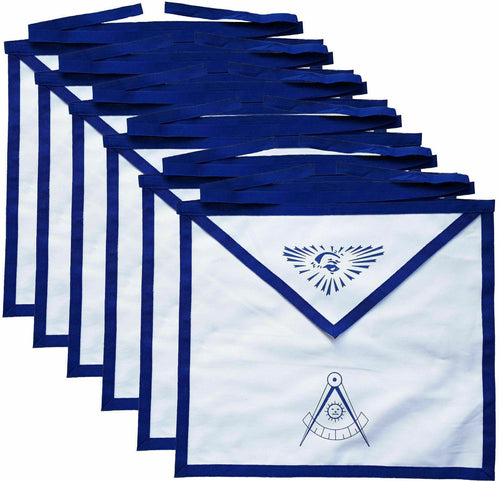 RIAZ IMPEX MASONIC REGALIA MASONIC REGALIA COTTON DUCK CLOTH PAST MASTER APRONS PRINTED SET OF 6 NEW