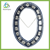 Masonic Regalia DELUXE PAST MASTER Silver Metal Chain Collar BLUE Velvet Backing