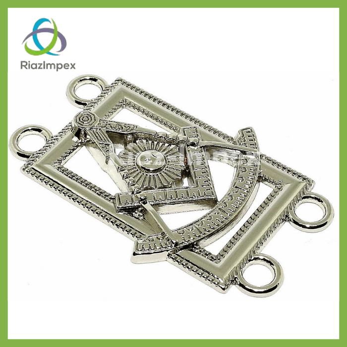 RIAZ IMPEX MASONIC REGALIA Masonic Regalia DELUXE PAST MASTER Silver Metal Chain Collar BLUE Velvet Backing