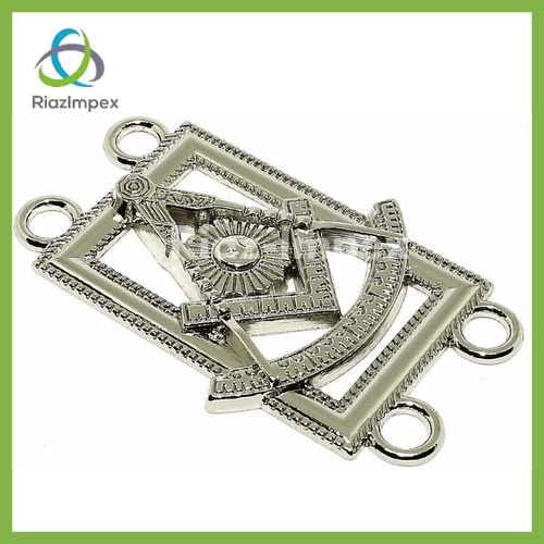 RIAZ IMPEX MASONIC REGALIA Masonic Regalia DELUXE PAST MASTER Silver Metal Chain Collar BLUE Velvet Backing