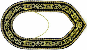RIAZ IMPEX MASONIC REGALIA MASONIC REGALIA GRAND LODGE GOLDEN CHAIN RHINESTONE COLLAR PURPLE VELVET