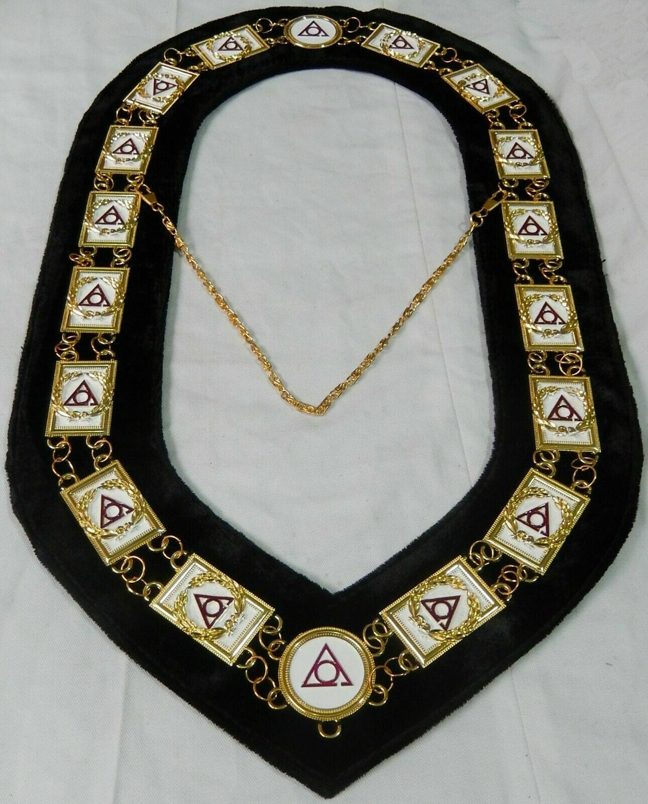 Masonic Ladies Circle of Perfection Gold Metal Chain Collar | Riaz ...