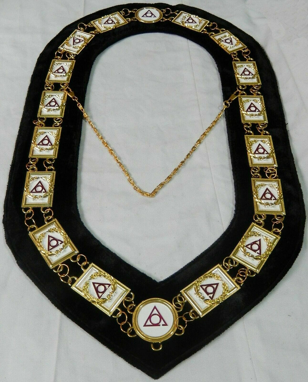 RIAZ IMPEX MASONIC REGALIA Masonic Regalia Ladies of Circle of Perfection Dress Gold Metal Chain Collar