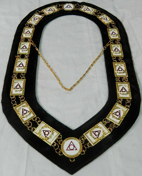 RIAZ IMPEX MASONIC REGALIA Masonic Regalia Ladies of Circle of Perfection Dress Gold Metal Chain Collar