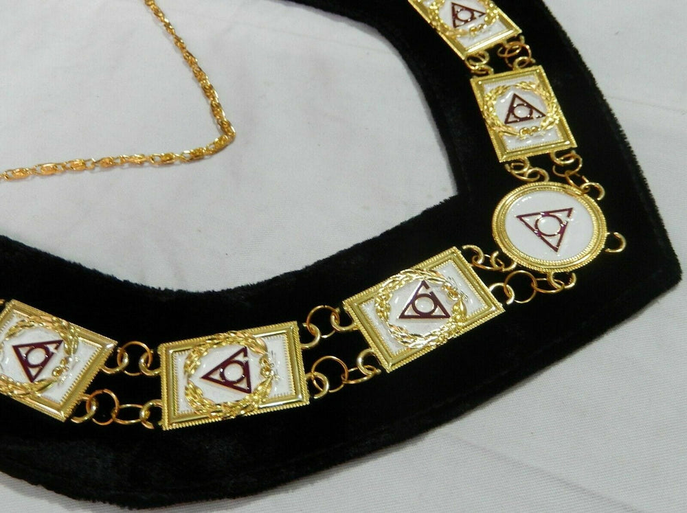 RIAZ IMPEX MASONIC REGALIA Masonic Regalia Ladies of Circle of Perfection Dress Gold Metal Chain Collar