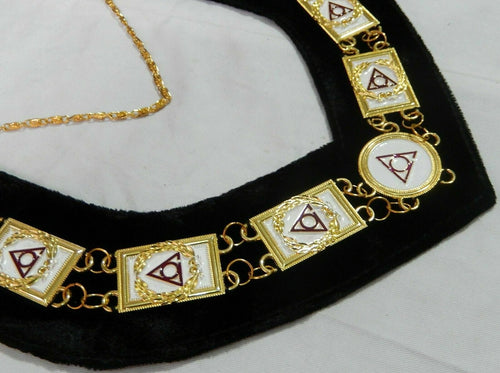 RIAZ IMPEX MASONIC REGALIA Masonic Regalia Ladies of Circle of Perfection Dress Gold Metal Chain Collar