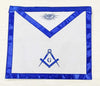 Masonic Master Mason Apron Square & Compass 1 Inch Royal Blue Satin