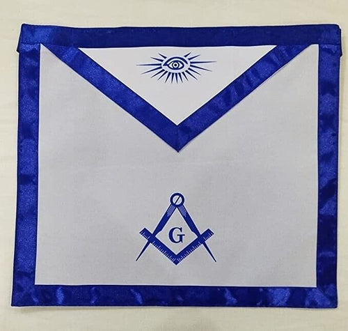 RIAZ IMPEX MASONIC REGALIA Masonic Regalia Master Mason Apron Square Compass 1" inch Royal Blue Satin