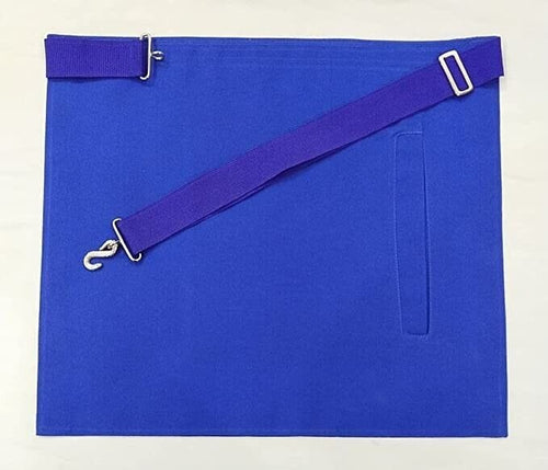 RIAZ IMPEX MASONIC REGALIA Masonic Regalia Master Mason Apron Square Compass 1" inch Royal Blue Satin