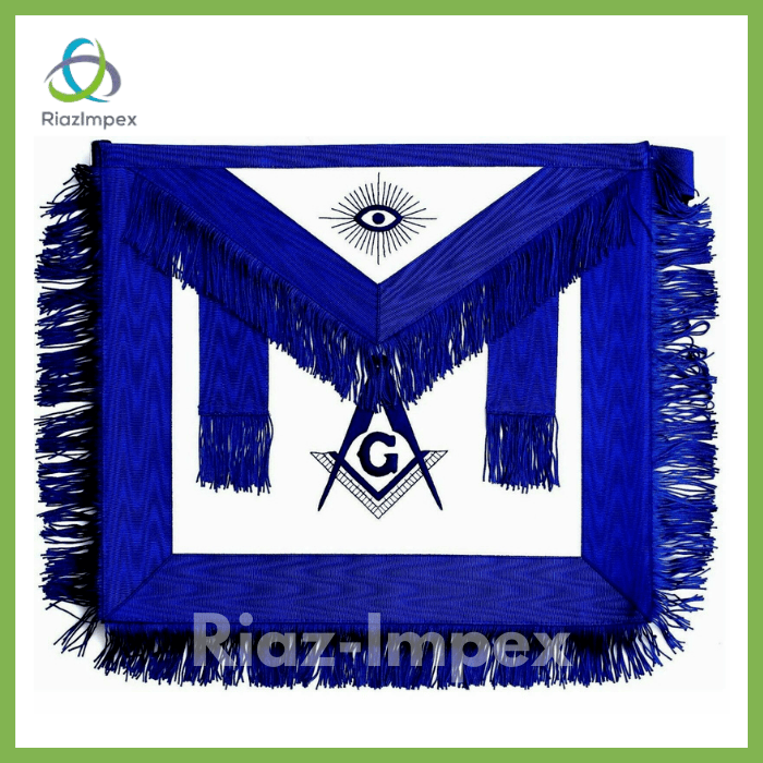 RIAZ IMPEX MASONIC REGALIA Masonic Regalia Master Mason BLUE APRON EMBROIDERED pack of 5