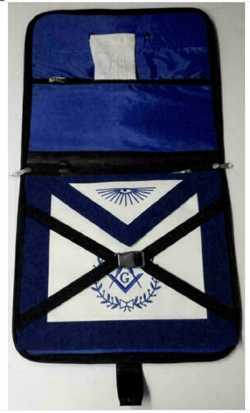RIAZ IMPEX MASONIC REGALIA Masonic Regalia Master Mason MM/WM Apron Case Golden Embroidered 15" X 17"