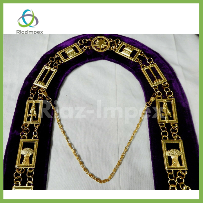 RIAZ IMPEX MASONIC REGALIA Masonic Regalia OES Order of Eastern Star Gold Metal Chain Collar - LOT of 5