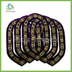 RIAZ IMPEX MASONIC REGALIA Masonic Regalia OES Order of Eastern Star Gold Metal Chain Collar - LOT of 5