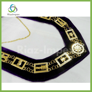 RIAZ IMPEX MASONIC REGALIA Masonic Regalia OES Order of Eastern Star Gold Metal Chain Collar - LOT of 5