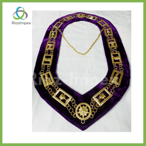 RIAZ IMPEX MASONIC REGALIA Masonic Regalia OES Order of Eastern Star Gold Metal Chain Collar - LOT of 5