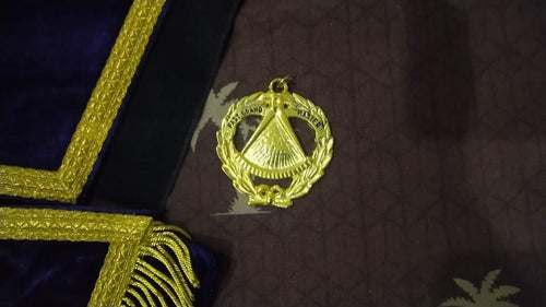 RIAZ IMPEX MASONIC REGALIA Masonic Regalia Past Grand Master cuff pair set HandMade with free Jewel Gold