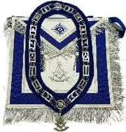Masonic Past Master Apron Blue with Chain Collar & Jewel