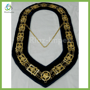 RIAZ IMPEX MASONIC REGALIA Masonic Regalia Past Master Gold Metal Chain Collar Best quality