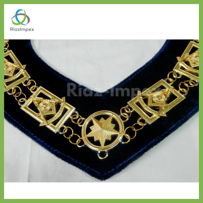 RIAZ IMPEX MASONIC REGALIA Masonic Regalia Past Master Gold Metal Chain Collar Best quality