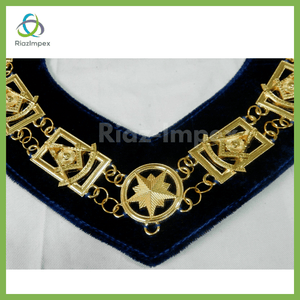 RIAZ IMPEX MASONIC REGALIA Masonic Regalia Past Master Gold Metal Chain Collar Best quality