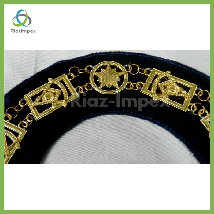 RIAZ IMPEX MASONIC REGALIA Masonic Regalia Past Master Gold Metal Chain Collar Best quality