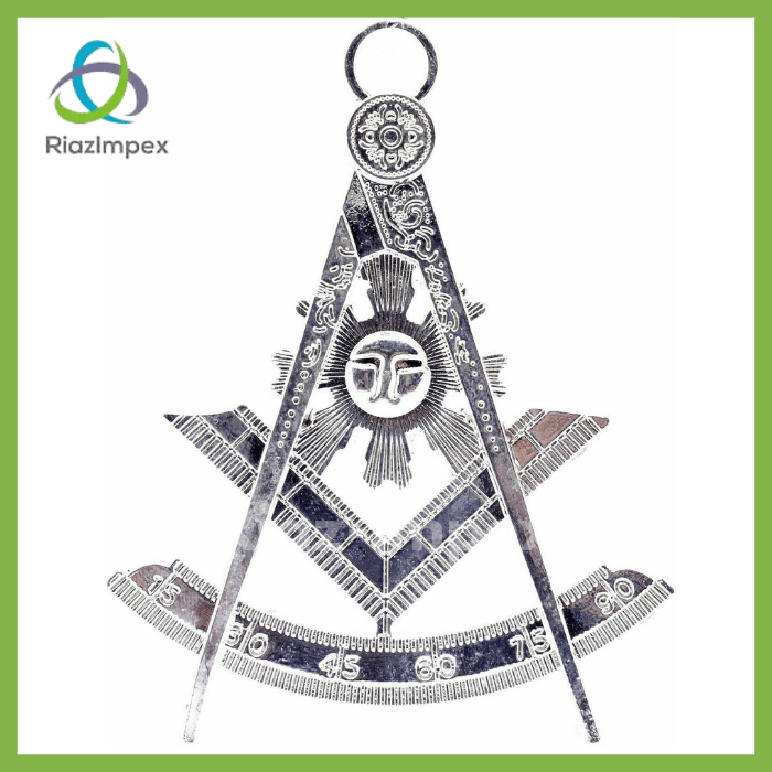 RIAZ IMPEX MASONIC REGALIA Masonic Regalia PAST MASTER SILVER Chain Collar BLUE Backing + JEWEL + GLOVES