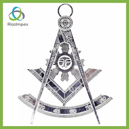 RIAZ IMPEX MASONIC REGALIA Masonic Regalia PAST MASTER SILVER Chain Collar BLUE Backing + JEWEL + GLOVES